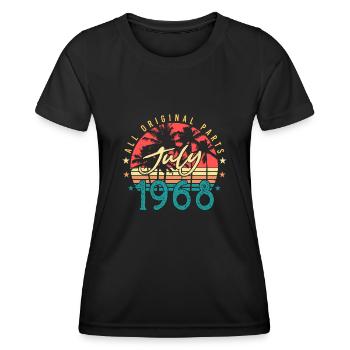 Vintage 1968 Juli - Frauen Funktions-T-Shirt - Schwarz - Vorne - AI Model Female 172 light (172cm)