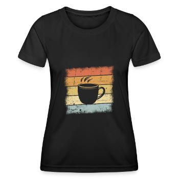 Kaffee Sunset - Frauen Funktions-T-Shirt - Schwarz - Vorne - AI Model Female 172 light (172cm)