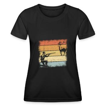 Cadeaux Hunter - T-shirt sport Femme - noir - Devant - AI Model Female 172 light (172cm)