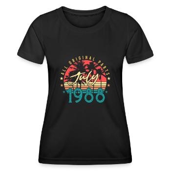 Year of construction 1988 July - Women's Functional T-Shirt - black - Front - AI Model Female 172 light (172cm)