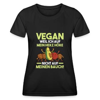 Veganer Vegan - Frauen Funktions-T-Shirt - Schwarz - Vorne - AI Model Female 172 light (172cm)