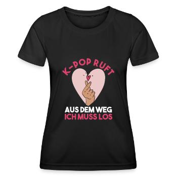 K-pop - Frauen Funktions-T-Shirt - Schwarz - Vorne - AI Model Female 172 light (172cm)