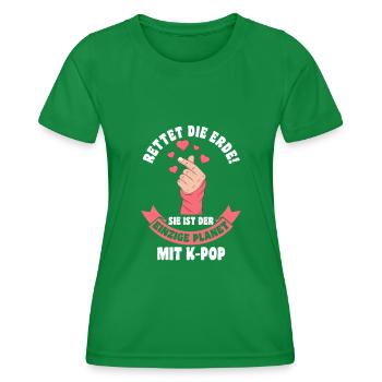K-pop - Frauen Funktions-T-Shirt - Kelly Green - Vorne - AI Model Female 172 dark (172cm)