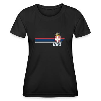 Serbie Srbija Patriotism Football Fan Jersey - T-shirt sport Femme - noir - Devant - AI Model Female 172 light (172cm)