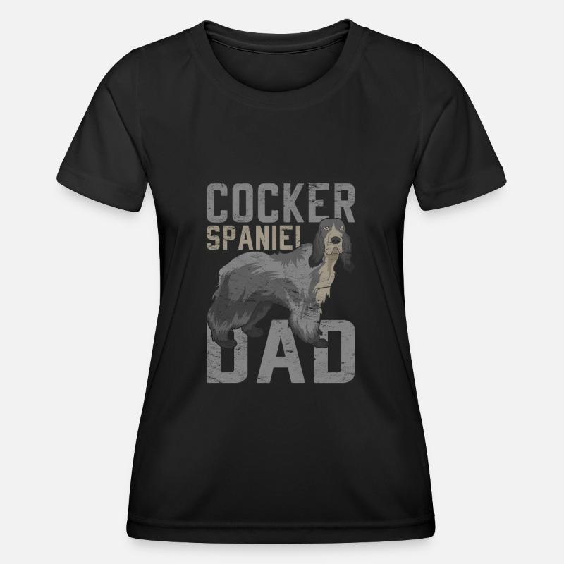 Cocker Spaniel Papa Hunde Geschenk Cocker Spaniel - Frauen Funktions-T-Shirt - Schwarz