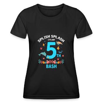 Marine Biology Birthday Party Birthday 5 Five - Women's Functional T-Shirt - black - Front - AI Model Female 172 light (172cm)