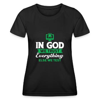 QA Ingenieur QA Tester Software Tester - Frauen Funktions-T-Shirt - Schwarz - Vorne - AI Model Female 172 light (172cm)
