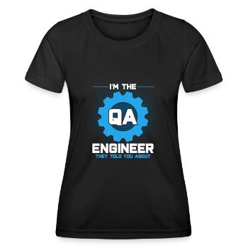 QA Ingenieur QA Tester Software Tester - Frauen Funktions-T-Shirt - Schwarz - Vorne - AI Model Female 172 light (172cm)