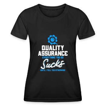 QA Ingenieur QA Tester Software Tester - Frauen Funktions-T-Shirt - Schwarz - Vorne - AI Model Female 172 light (172cm)