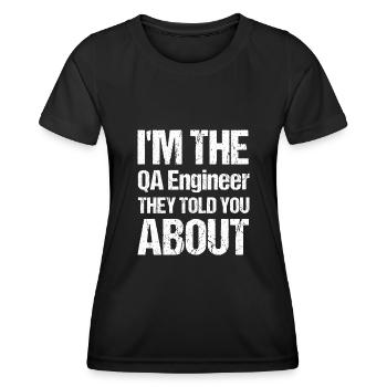 QA Ingenieur QA Tester Software Tester - Frauen Funktions-T-Shirt - Schwarz - Vorne - AI Model Female 172 light (172cm)