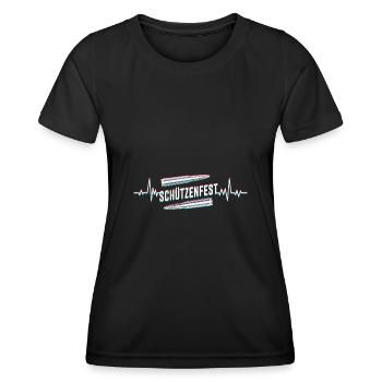 Schützenfest Herzschlag Schützenverein - Frauen Funktions-T-Shirt - Schwarz - Vorne - AI Model Female 172 light (172cm)
