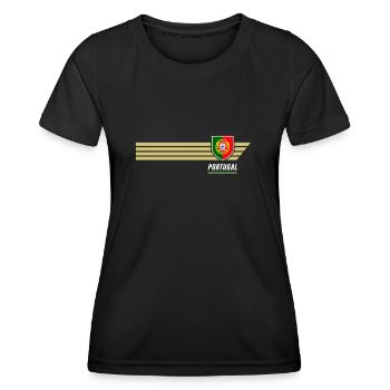 Portugal Selecao das Quinas Patriotismus Fussball - Frauen Funktions-T-Shirt - Schwarz - Vorne - AI Model Female 172 light (172cm)