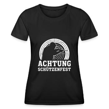 Achtung Schützenfest - Frauen Funktions-T-Shirt - Schwarz - Vorne - AI Model Female 172 light (172cm)