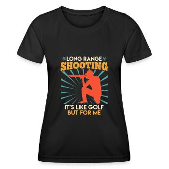 Long Range Shooting ist wie Golf Sportschütze - Frauen Funktions-T-Shirt - Schwarz - Vorne - AI Model Female 172 light (172cm)