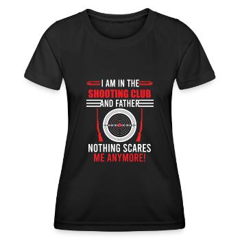 Father in the shooting club Sportschütze - Women's Functional T-Shirt - black - Front - AI Model Female 172 light (172cm)