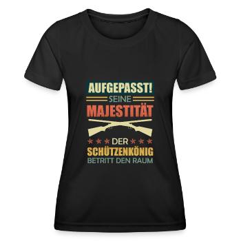 Schützenkönig betritt den Raum Schützenfest - Frauen Funktions-T-Shirt - Schwarz - Vorne - AI Model Female 172 light (172cm)