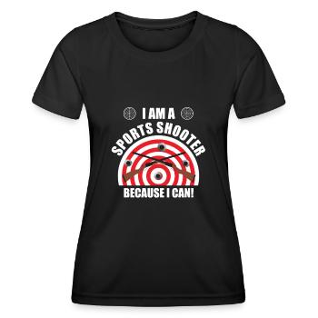 I am a sports shooter because I can - Women's Functional T-Shirt - black - Front - AI Model Female 172 light (172cm)
