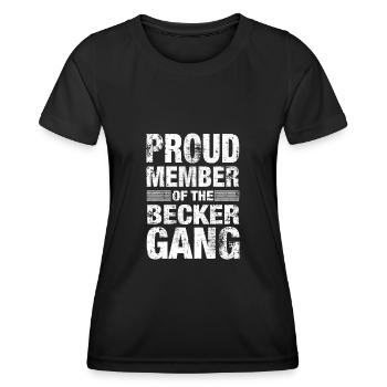 Becker Stolz Team Familie Geschenk - Frauen Funktions-T-Shirt - Schwarz - Vorne - AI Model Female 172 light (172cm)
