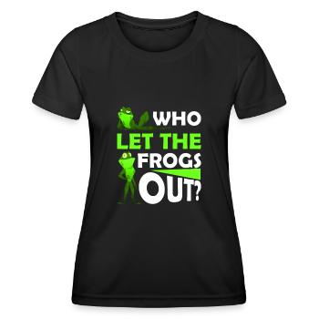 Frosch - Frauen Funktions-T-Shirt - Schwarz - Vorne - AI Model Female 172 light (172cm)