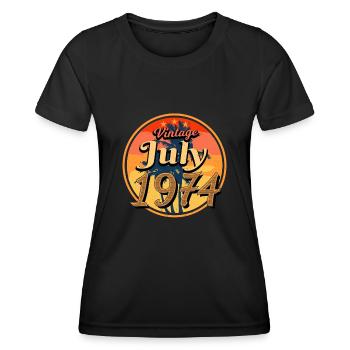 1974 Naissance en juillet - T-shirt sport Femme - noir - Devant - AI Model Female 172 light (172cm)