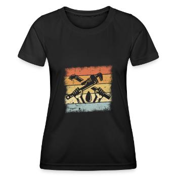 Plombier - T-shirt sport Femme - noir - Devant - AI Model Female 172 light (172cm)