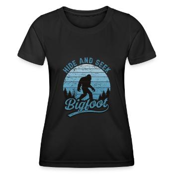 Bigfoot Hide And Seek Nature Lovers Camper - T-shirt sport Femme - noir - Devant - AI Model Female 172 light (172cm)