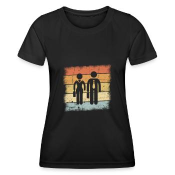 Travailleur social - T-shirt sport Femme - noir - Devant - AI Model Female 172 light (172cm)