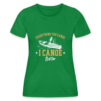Canoe Canoeing Vintage Anything - Women's Functional T-Shirt - kelly green - Front - AI Model Female 172 dark (172cm)