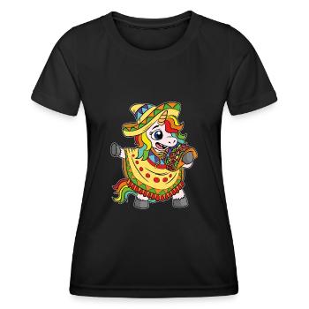Einhorn Tacos Cinco De Mayo Kinder - Frauen Funktions-T-Shirt - Schwarz - Vorne - AI Model Female 172 light (172cm)