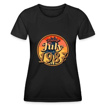 Baujahr 1987 Im Juli - Frauen Funktions-T-Shirt - Schwarz - Vorne - AI Model Female 172 light (172cm)