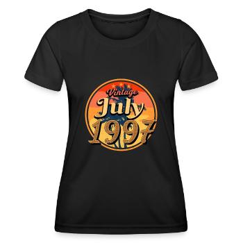 1997 Juli Geschenkidee - Frauen Funktions-T-Shirt - Schwarz - Vorne - AI Model Female 172 light (172cm)