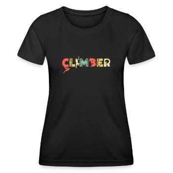 Klettern Bergsport Kletterer - Frauen Funktions-T-Shirt - Schwarz - Vorne - AI Model Female 172 light (172cm)