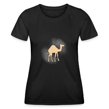 Kamel Dromedar - Frauen Funktions-T-Shirt - Schwarz - Vorne - AI Model Female 172 light (172cm)