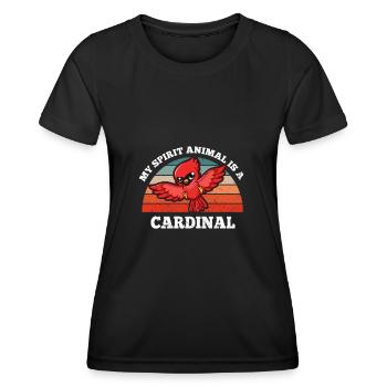 Ornithologie Oiseaux Mon Animal est un Cardinal - T-shirt sport Femme - noir - Devant - AI Model Female 172 light (172cm)
