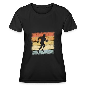 Jogging Outfit - Frauen Funktions-T-Shirt - Schwarz - Vorne - AI Model Female 172 light (172cm)