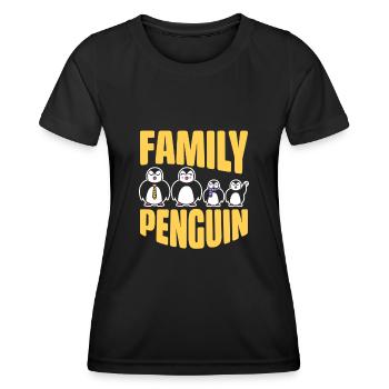 Pinguin-Clan - Frauen Funktions-T-Shirt - Schwarz - Vorne - AI Model Female 172 light (172cm)