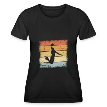 Basketball Sunset - Frauen Funktions-T-Shirt - Schwarz - Vorne - AI Model Female 172 light (172cm)