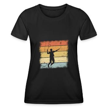 Badminton Rétro - T-shirt sport Femme - noir - Devant - AI Model Female 172 light (172cm)