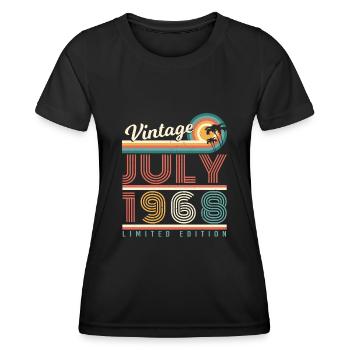 1968 Im Juli Vintage - Frauen Funktions-T-Shirt - Schwarz - Vorne - AI Model Female 172 light (172cm)