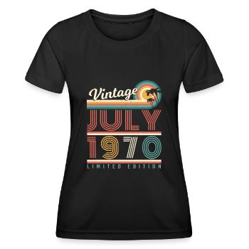 Millésime 1970 en juillet - T-shirt sport Femme - noir - Devant - AI Model Female 172 light (172cm)