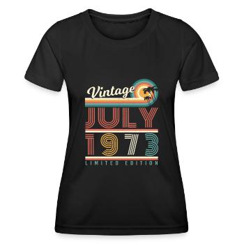 1973 Rétro en juillet - T-shirt sport Femme - noir - Devant - AI Model Female 172 light (172cm)