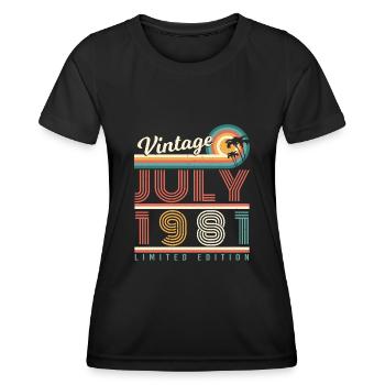 Geboren 1981 Im Juli - Frauen Funktions-T-Shirt - Schwarz - Vorne - AI Model Female 172 light (172cm)