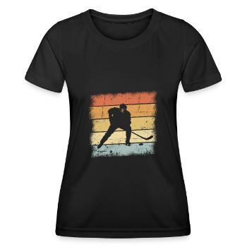 Eishockey Sunset - Frauen Funktions-T-Shirt - Schwarz - Vorne - AI Model Female 172 light (172cm)