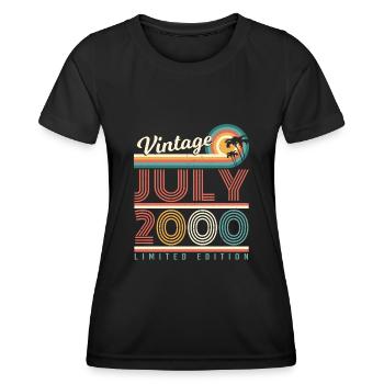 Meilleur mois de naissance Juillet 2000 - T-shirt sport Femme - noir - Devant - AI Model Female 172 light (172cm)