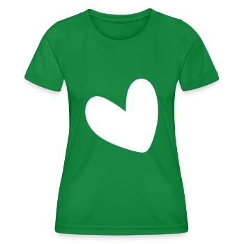 Cœur Blanc Simple - T-shirt sport Femme - vert - Devant - AI Model Female 172 dark (172cm)