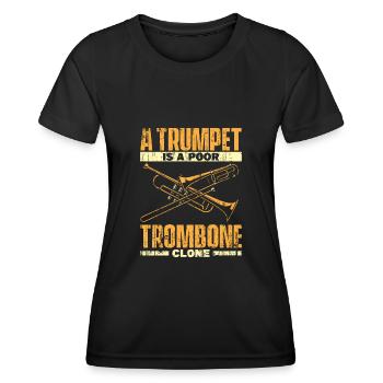 Posaune - Frauen Funktions-T-Shirt - Schwarz - Vorne - AI Model Female 172 light (172cm)
