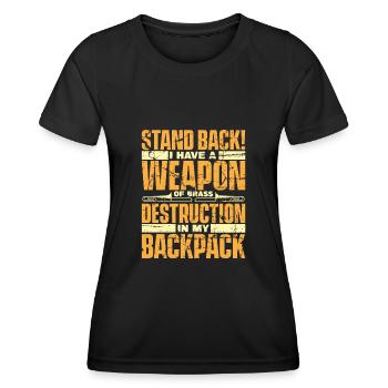 Posaune - Frauen Funktions-T-Shirt - Schwarz - Vorne - AI Model Female 172 light (172cm)