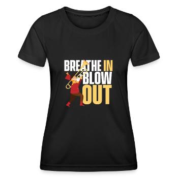 Trombone - T-shirt sport Femme - noir - Devant - AI Model Female 172 light (172cm)