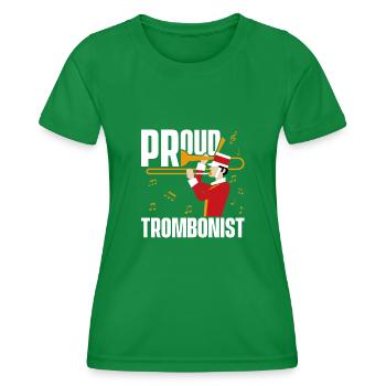 Trombone - Women's Functional T-Shirt - kelly green - Front - AI Model Female 172 dark (172cm)