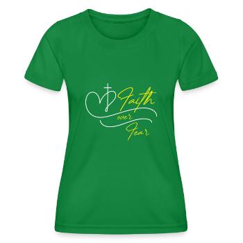 Faith over Fear - Women's Functional T-Shirt - kelly green - Front - AI Model Female 172 dark (172cm)
